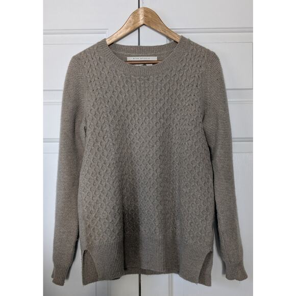 Max Studio Light Brown Beige Crewneck Cashmere Sweater - Picture 1 of 5